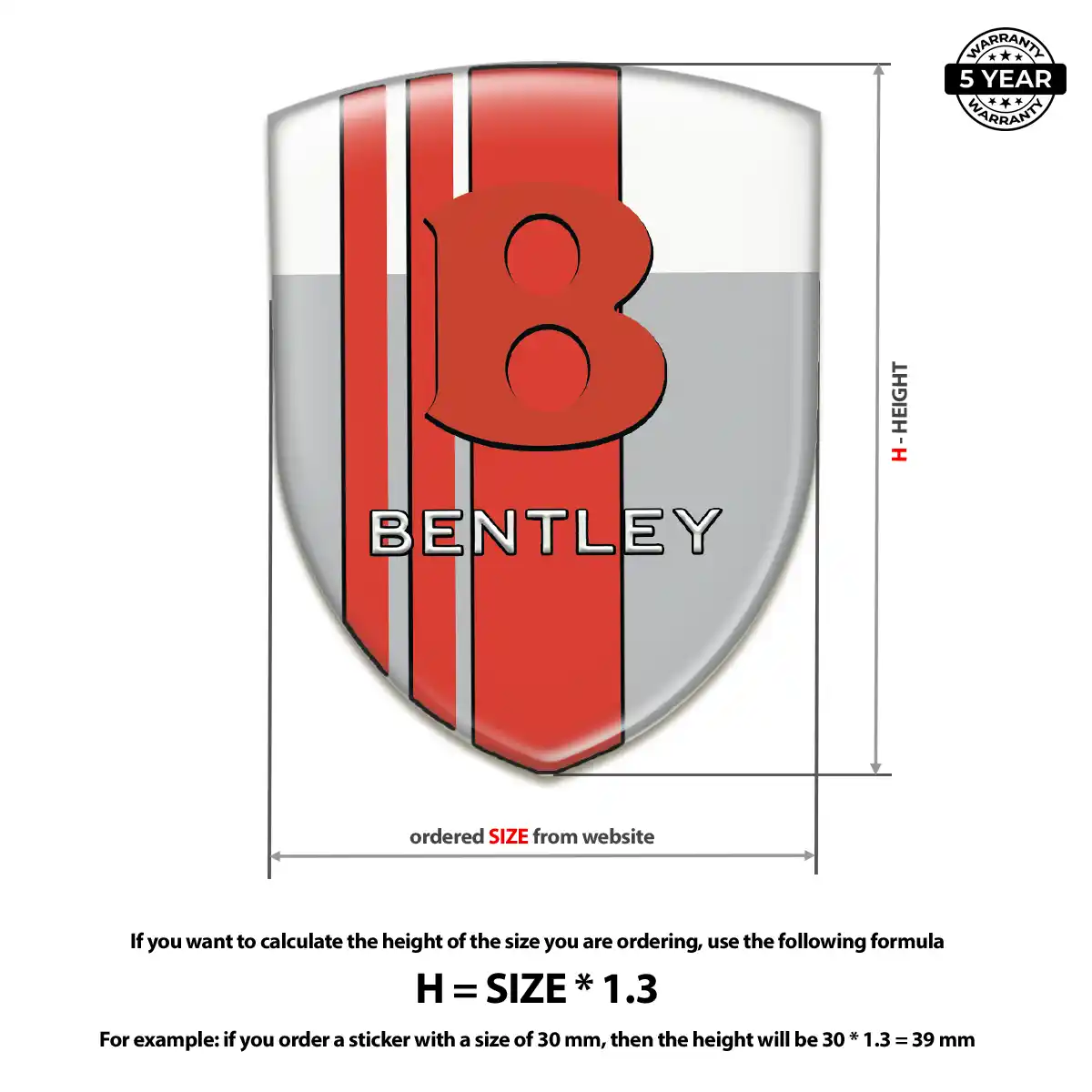 Bentley Domed Car Sticker Interior Elegance