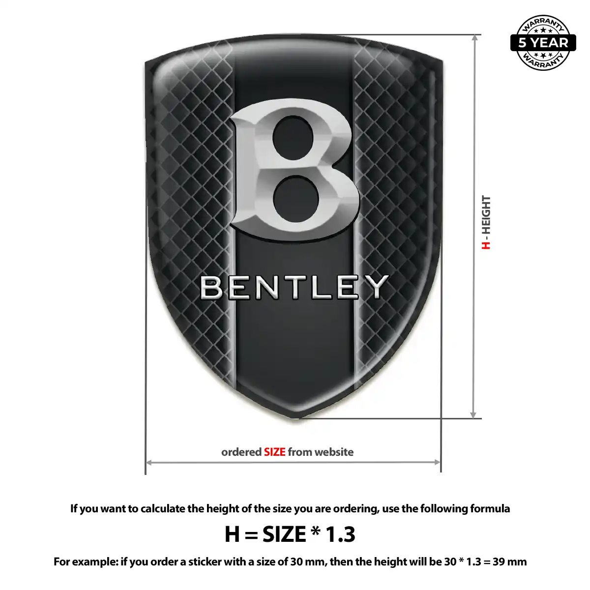 Bentley Domed Car Sticker Interior Luxe