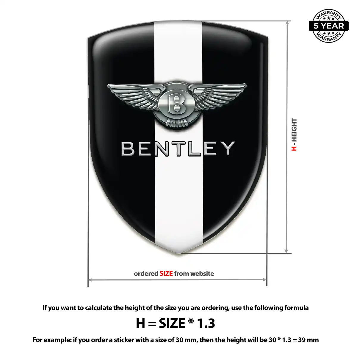 Bentley Domed Car Sticker Noble Edition