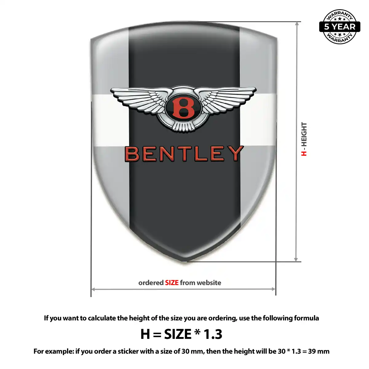 Bentley Domed Car Sticker Opulent Line