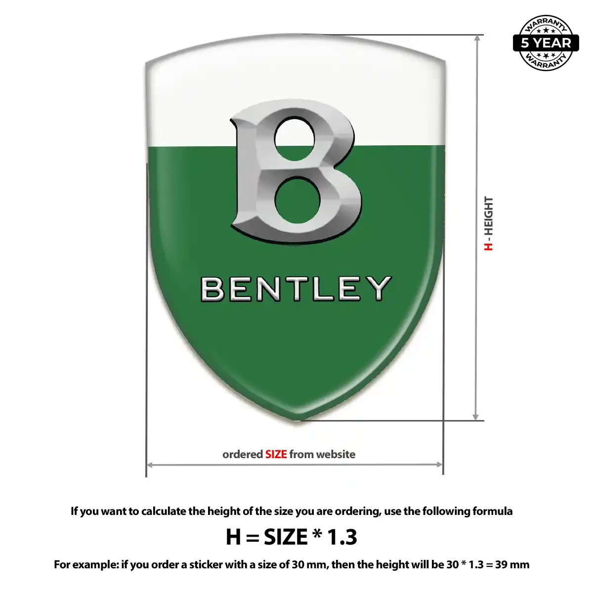Bentley Domed Car Sticker Outer Style