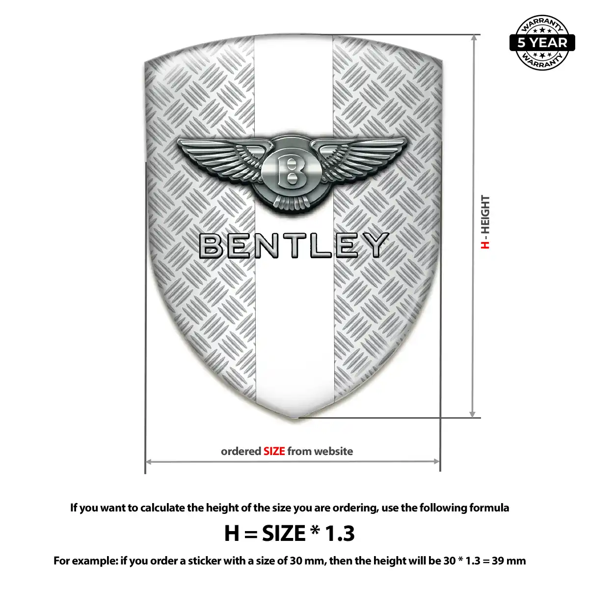 Bentley Domed Car Sticker Performance Style