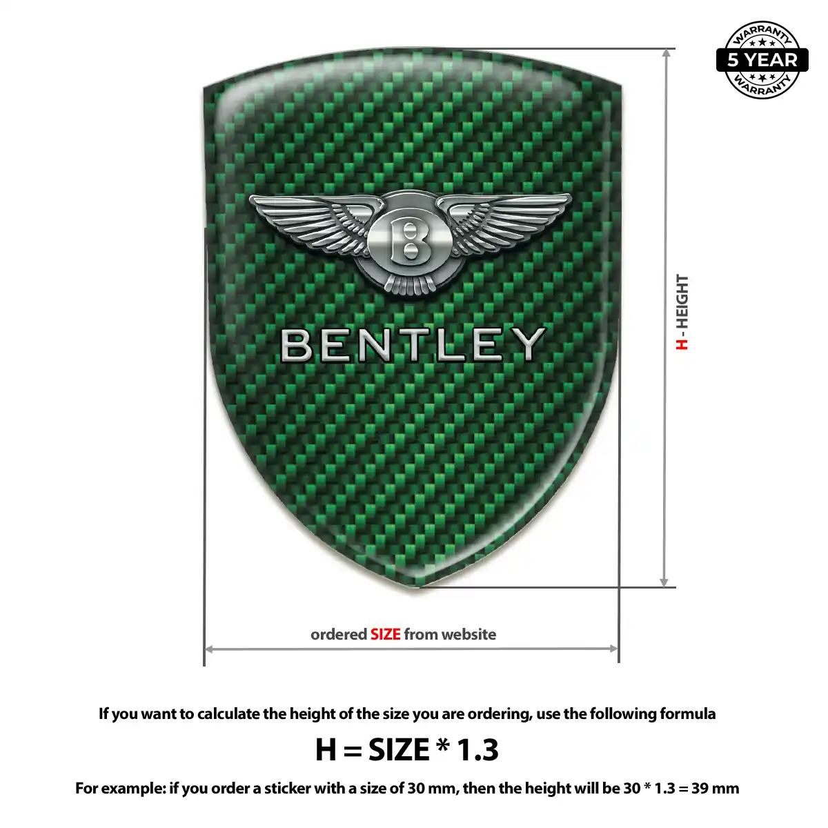 Bentley Domed Car Sticker Premium Dome