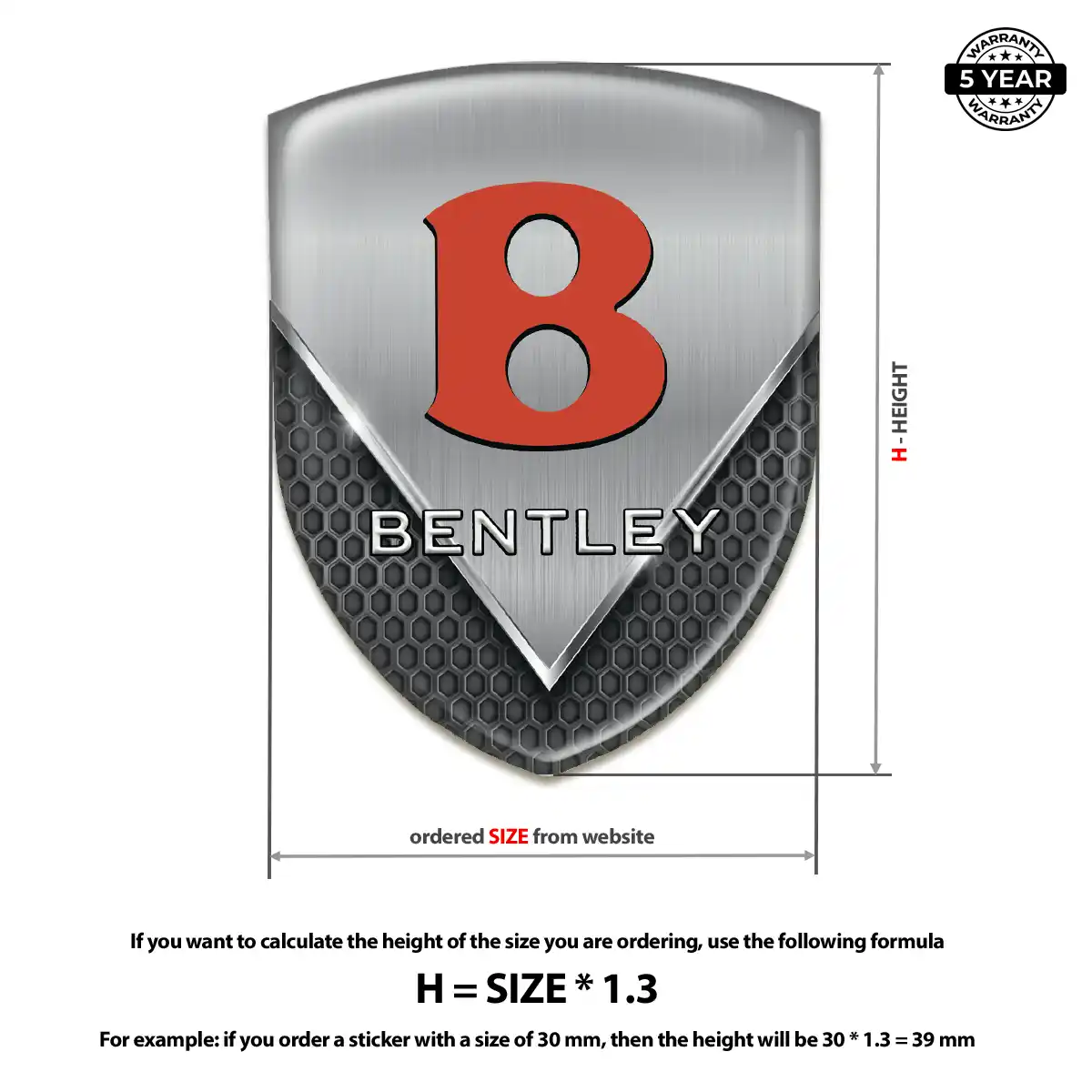 Bentley Domed Car Sticker Prestige Line