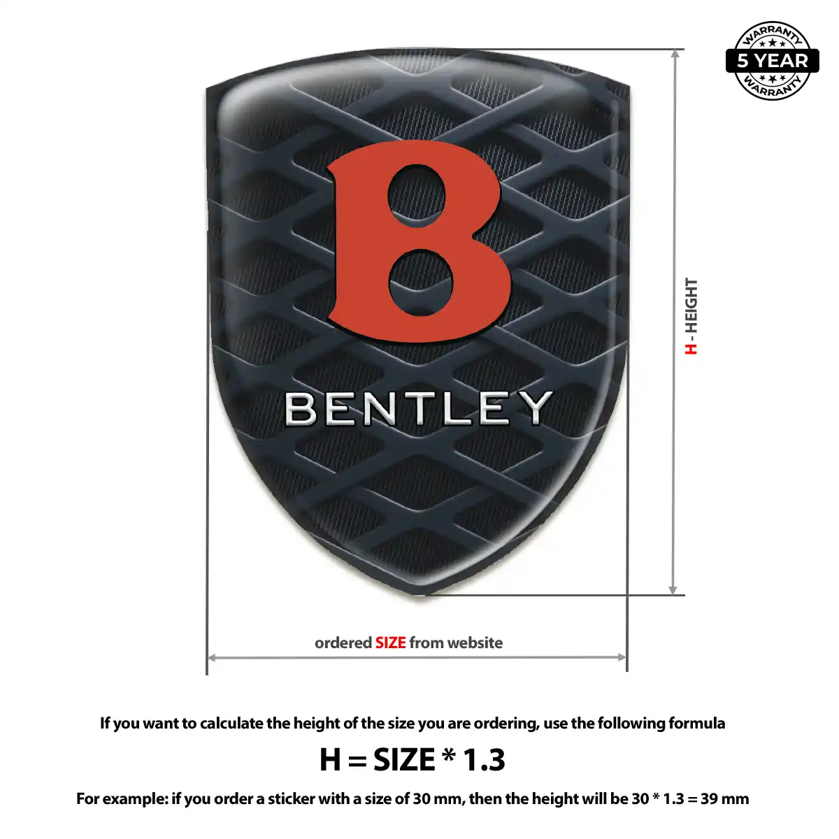 Bentley Domed Car Sticker Prime Quality