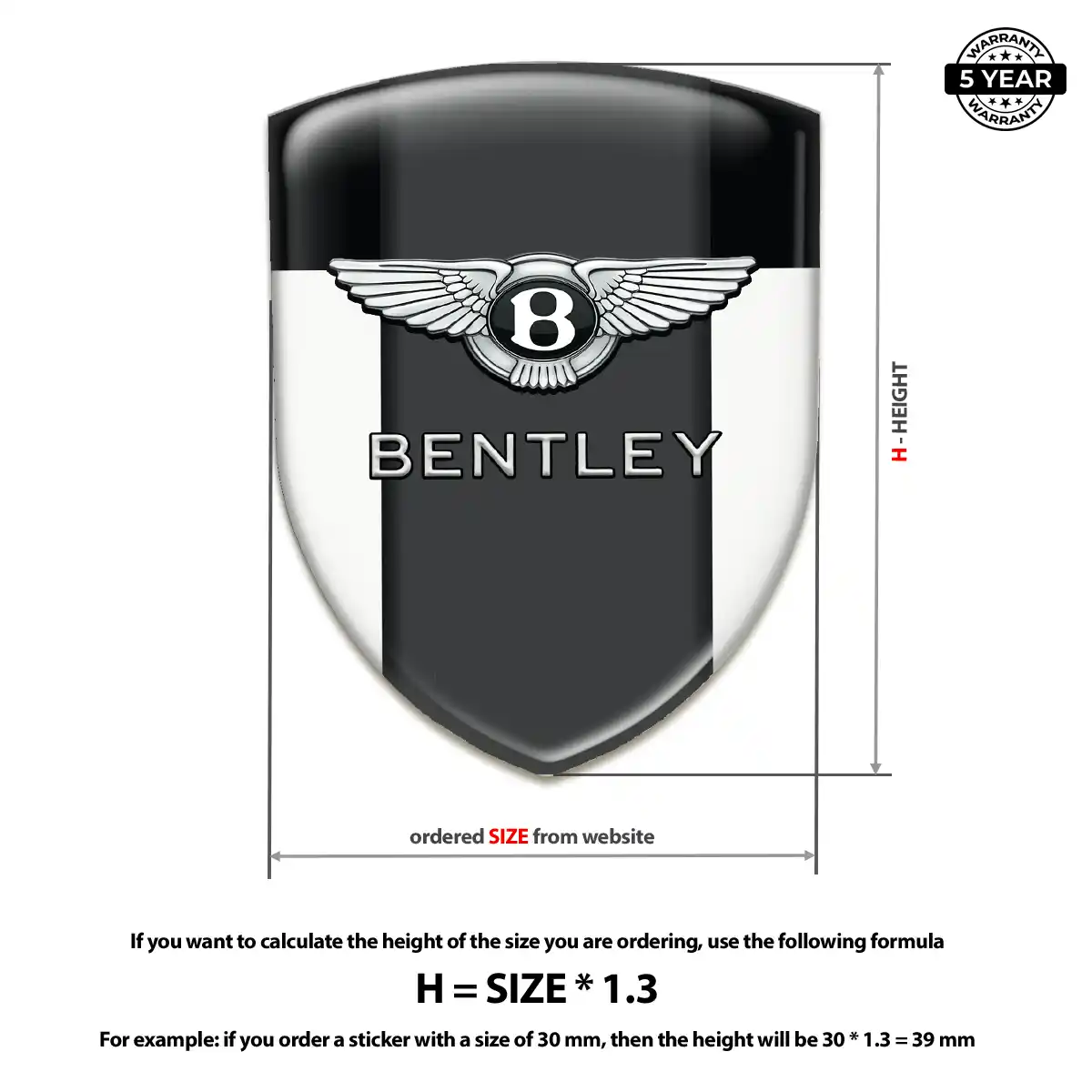 Bentley Domed Car Sticker Refined Design