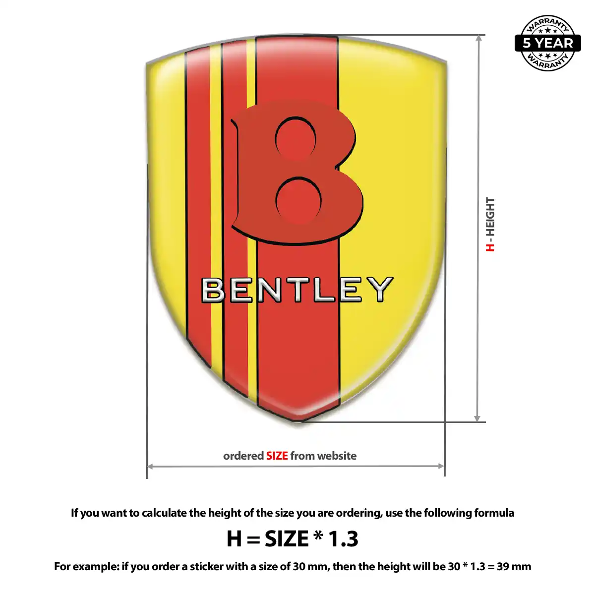 Bentley Domed Car Sticker Resin Elite