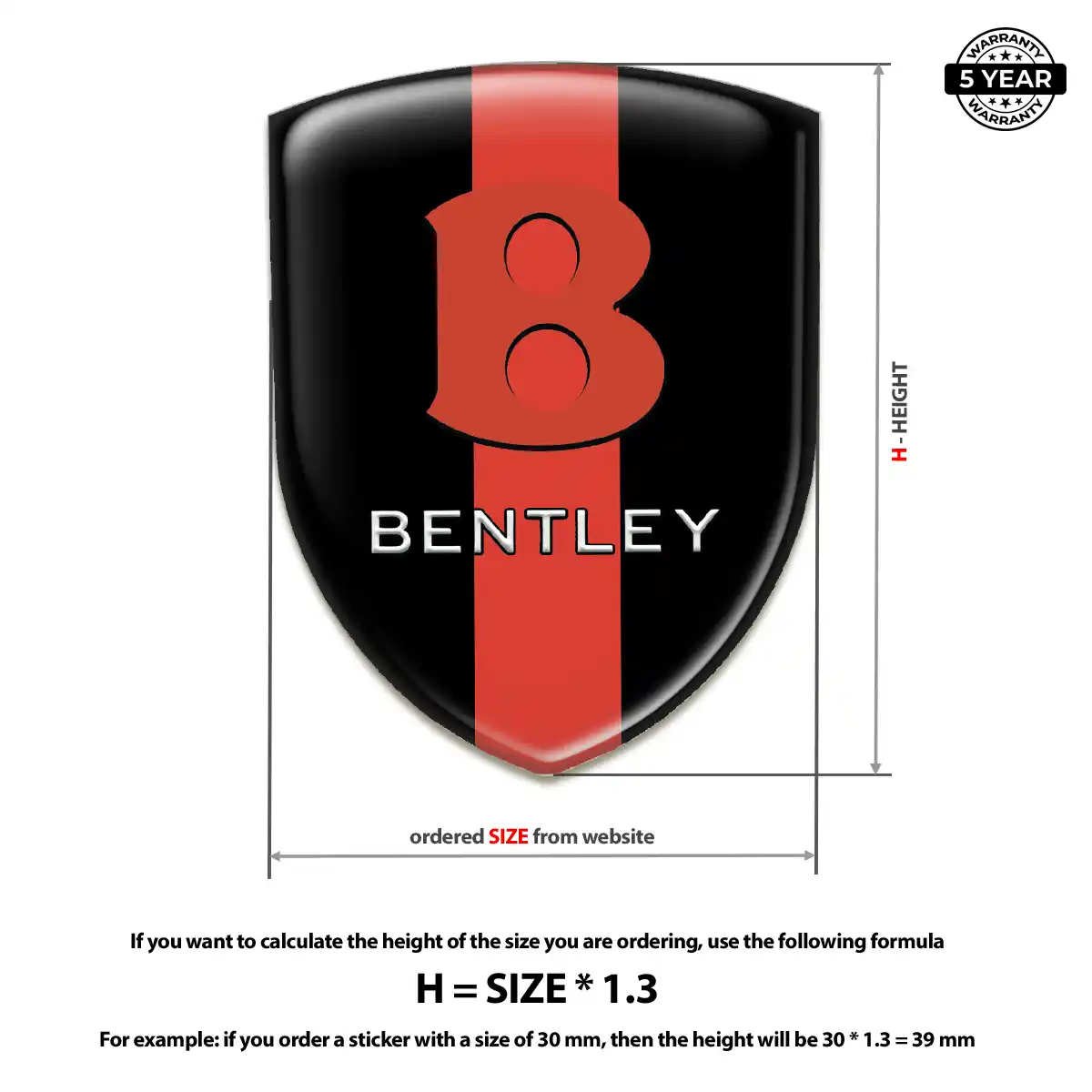 Bentley Domed Car Sticker Sleek Style