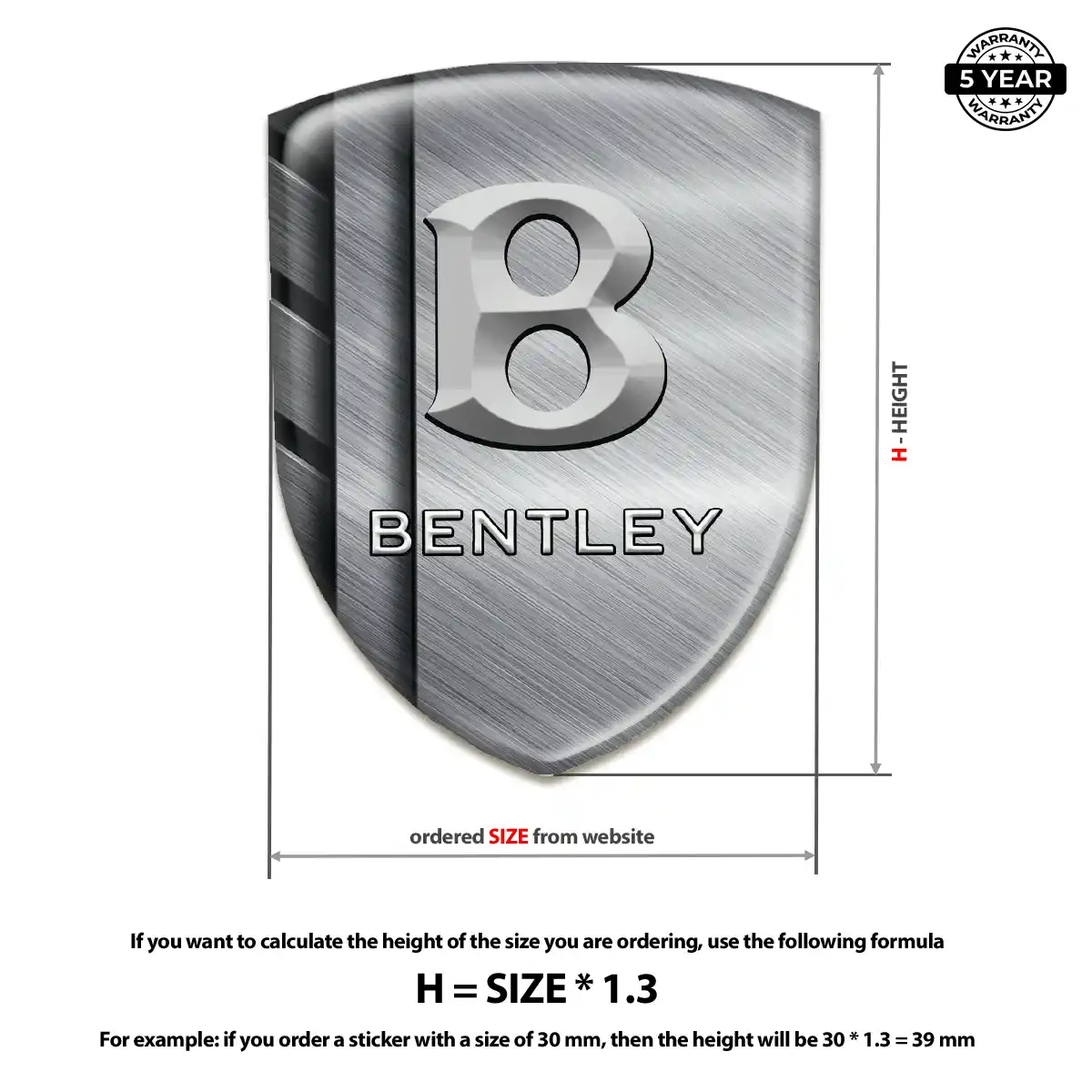 Bentley Domed Car Sticker Sport Tuning