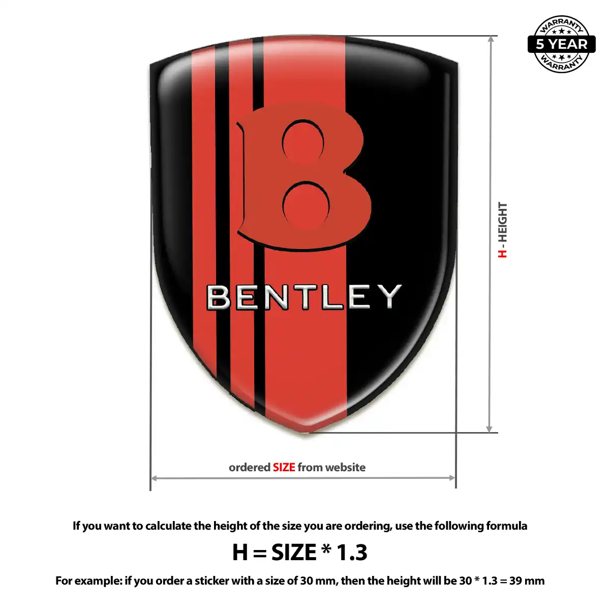 Bentley Domed Car Sticker Superior Craft