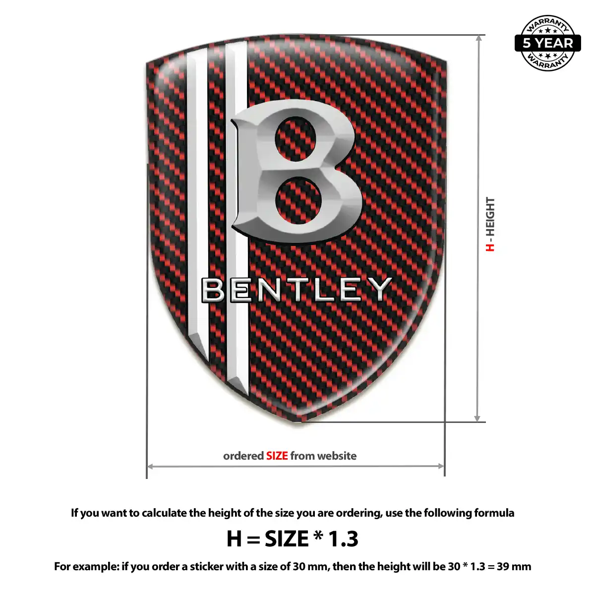 Bentley Domed Decal Cabin Style