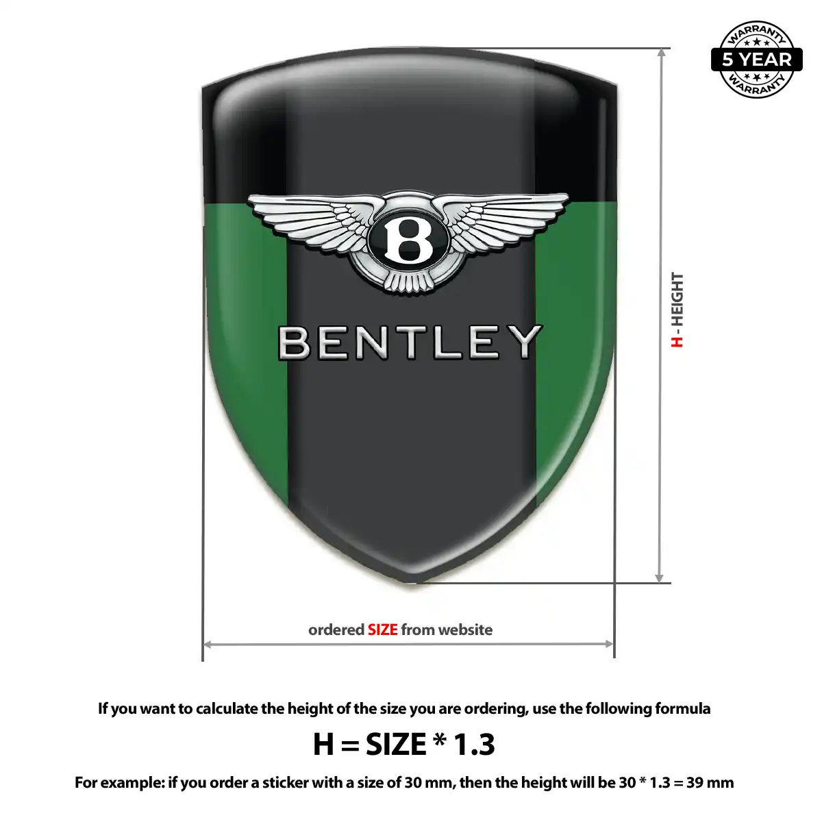 Bentley Domed Decal Elite Finish