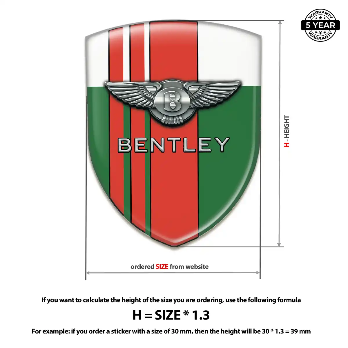 Bentley Domed Decal Interior Elegance