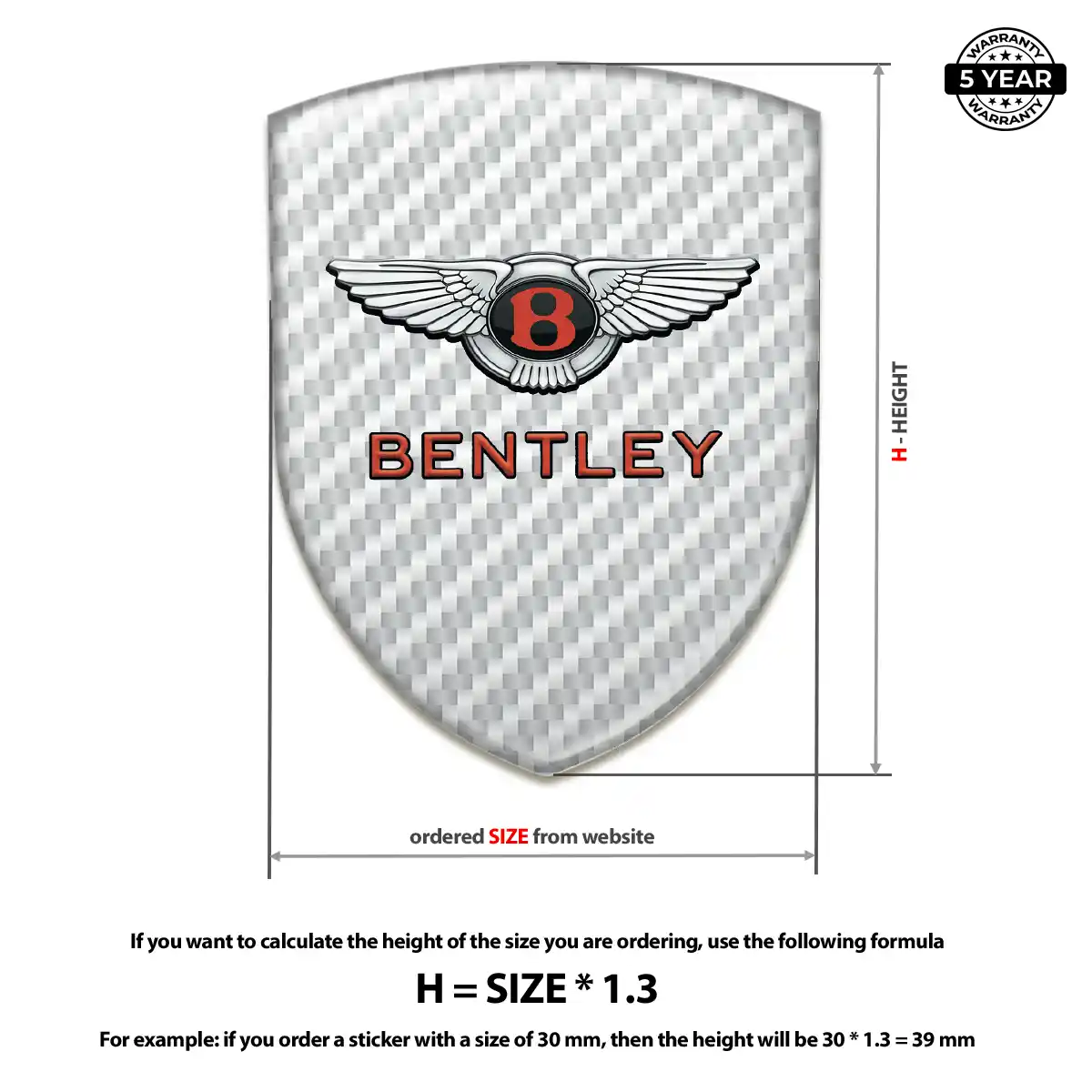 Bentley Domed Decal Interior Luxe