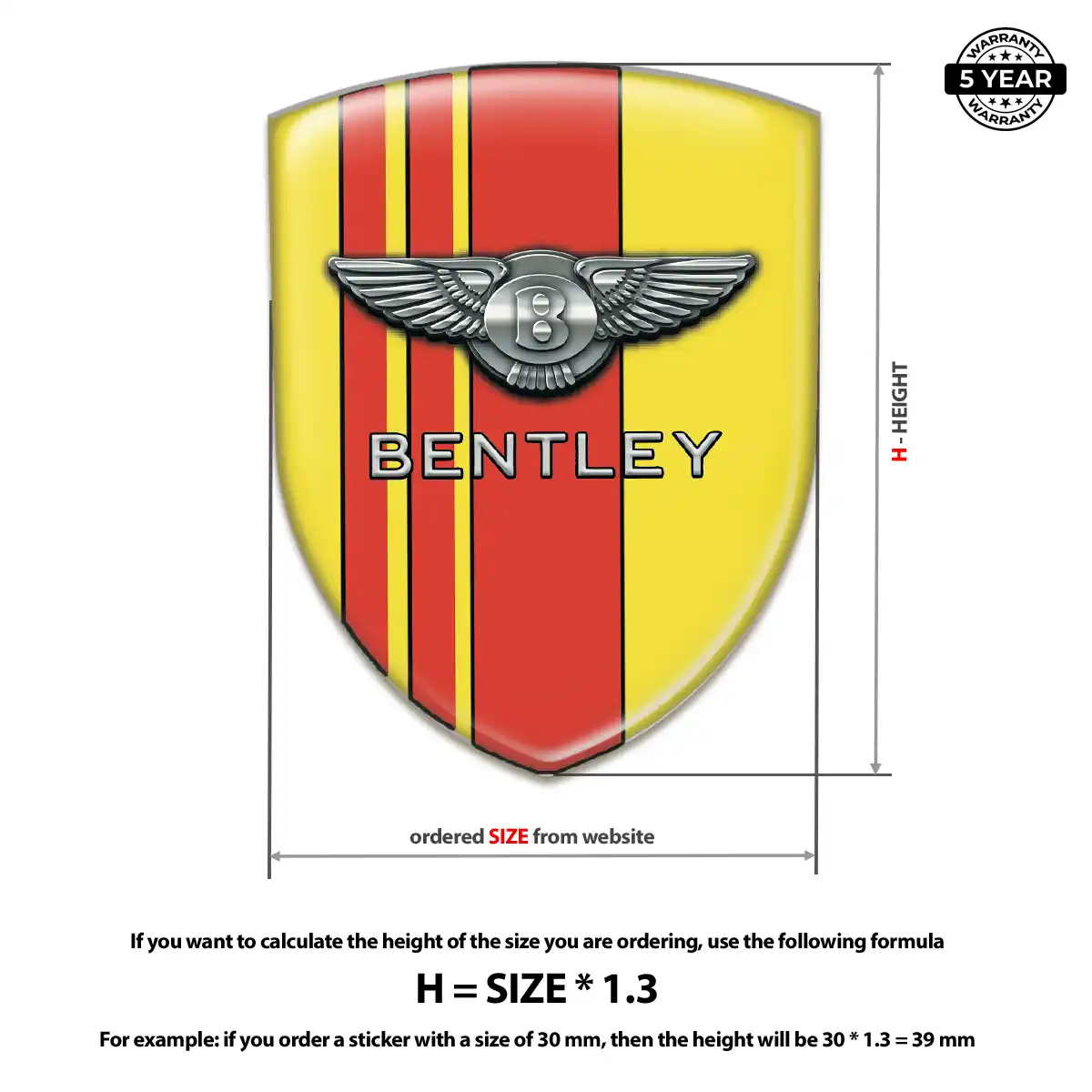 Bentley Domed Decal Outer Style