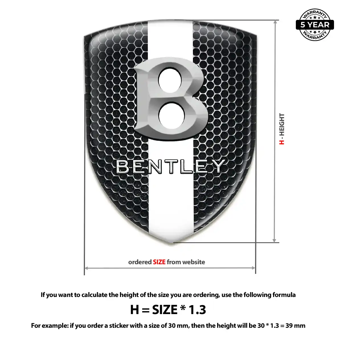 Bentley Domed Decal Performance Style