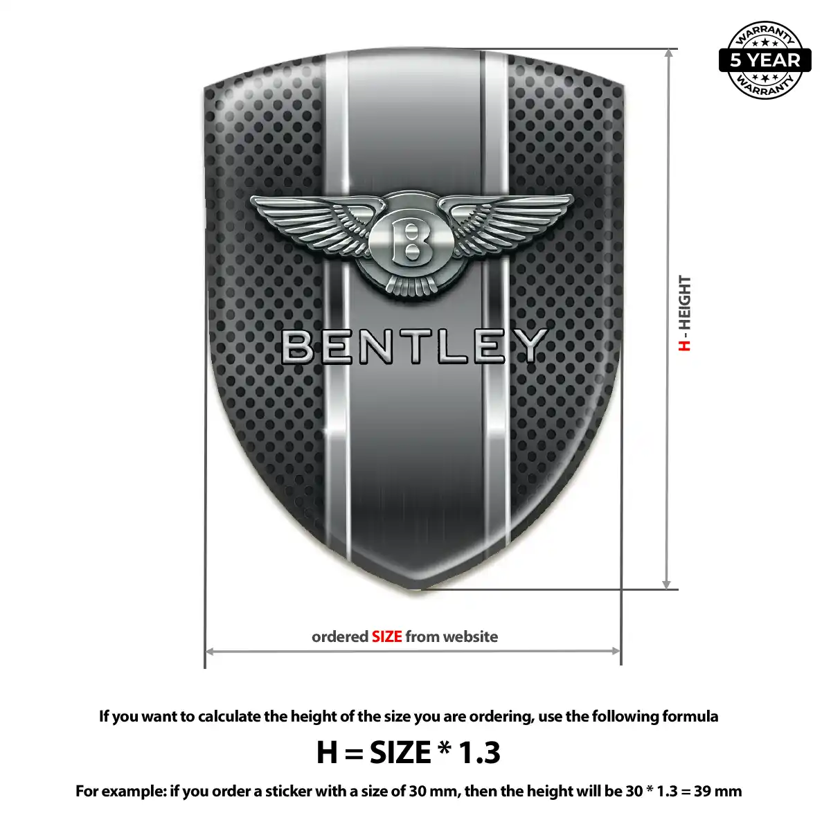 Bentley Domed Decal Premium Dome