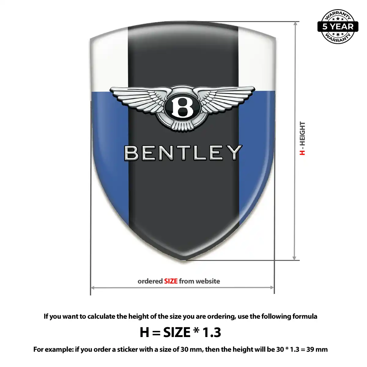 Bentley Domed Decal Prestige Line