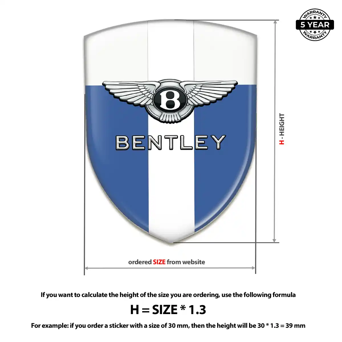 Bentley Domed Decal Prime Quality