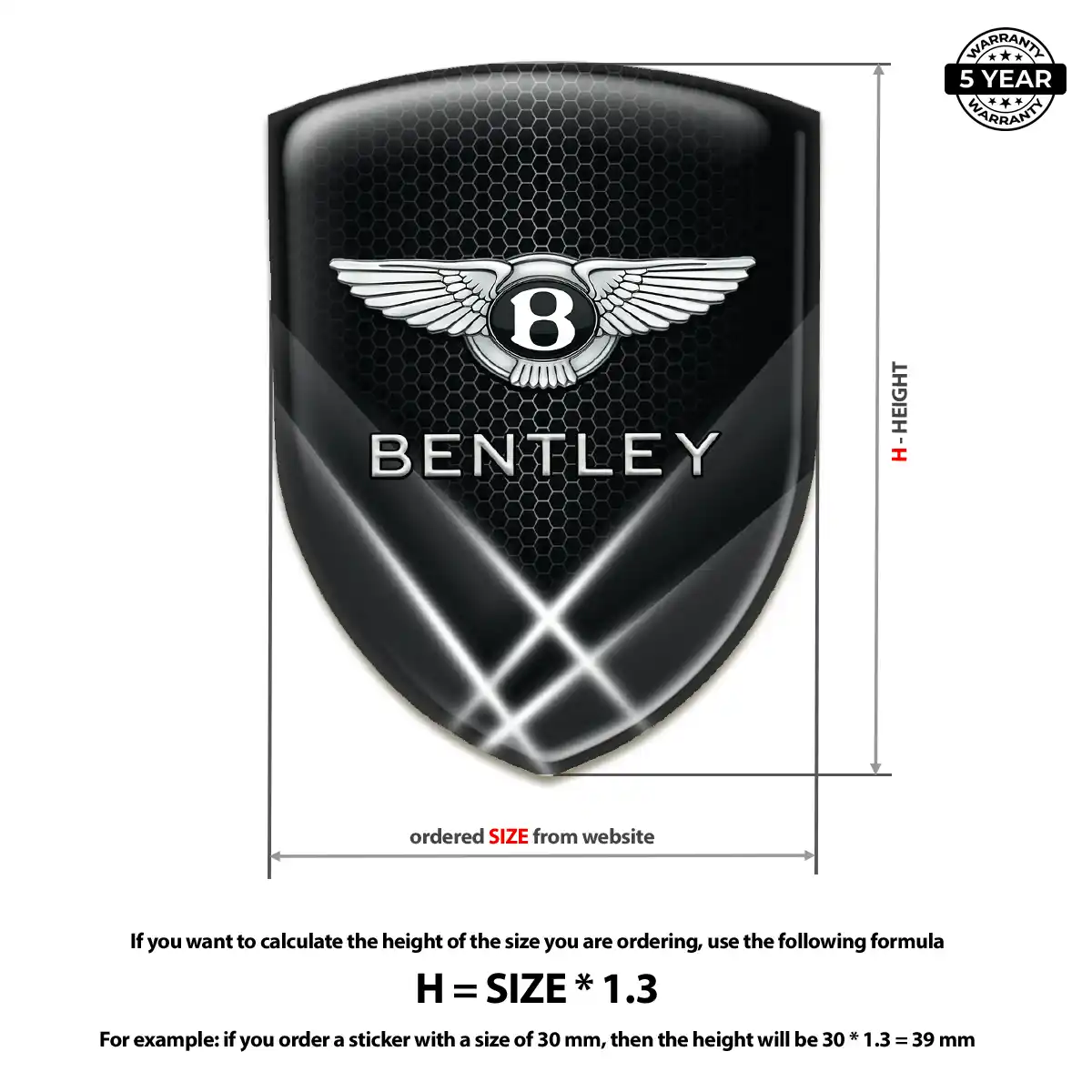 Bentley Domed Decal Refined Design