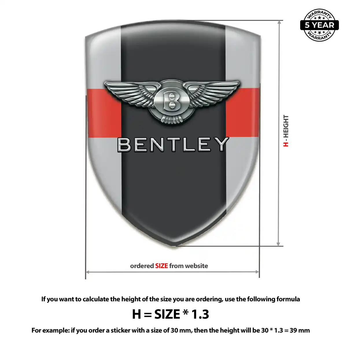 Bentley Domed Decal Resin Elite