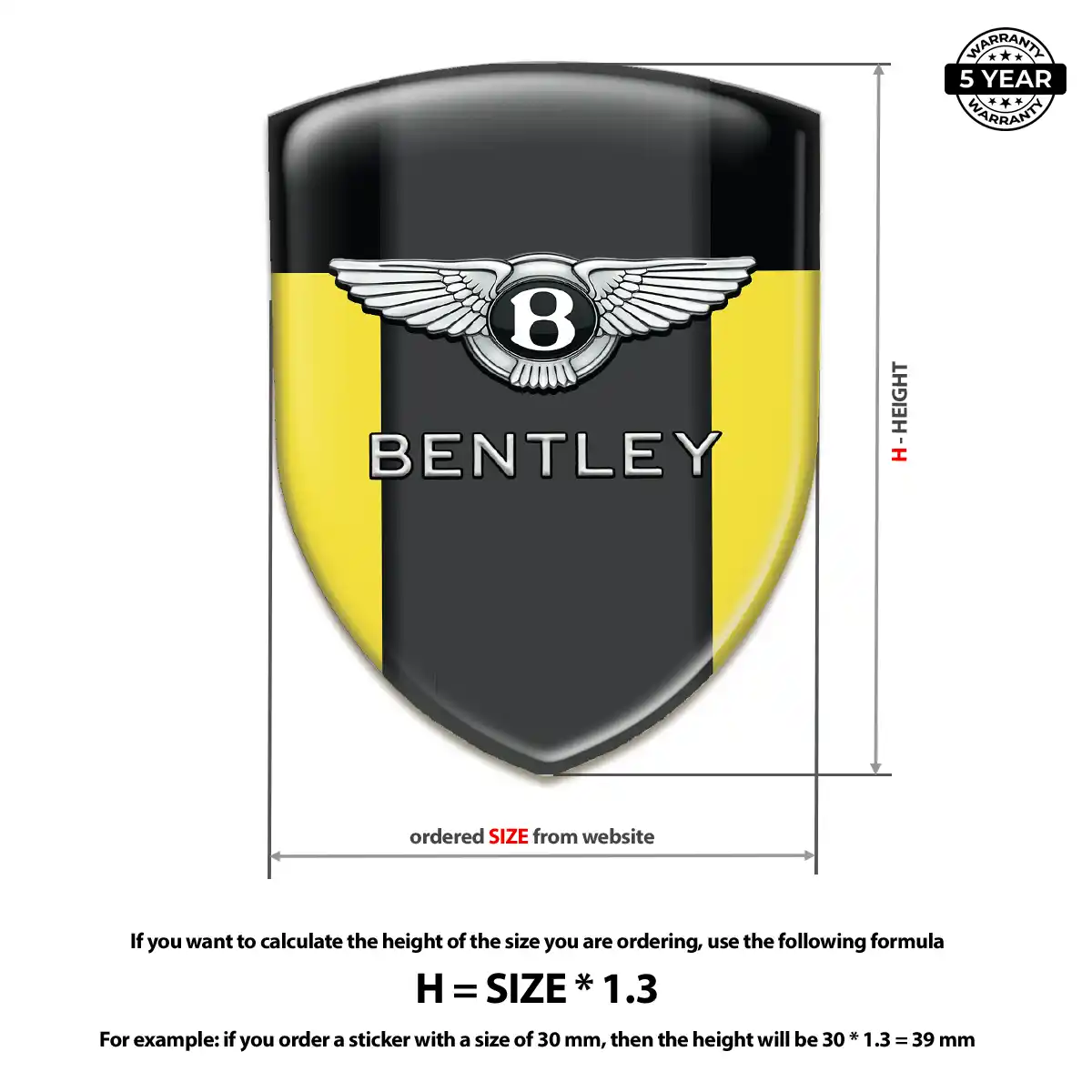 Bentley Domed Decal Resin Luxe