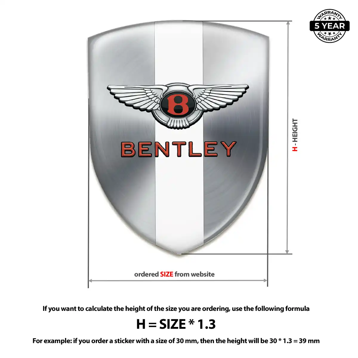 Bentley Domed Decal Signature Grade