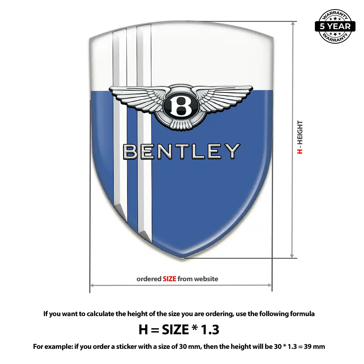 Bentley Domed Decal Sleek Style