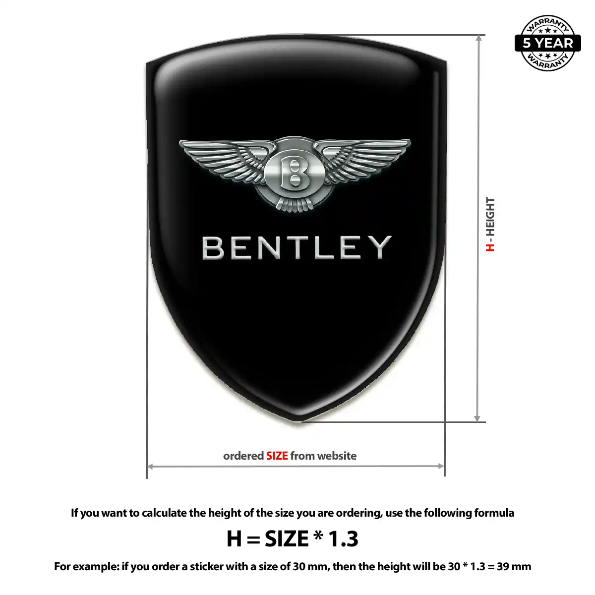 Bentley Domed Decal Sport Tuning