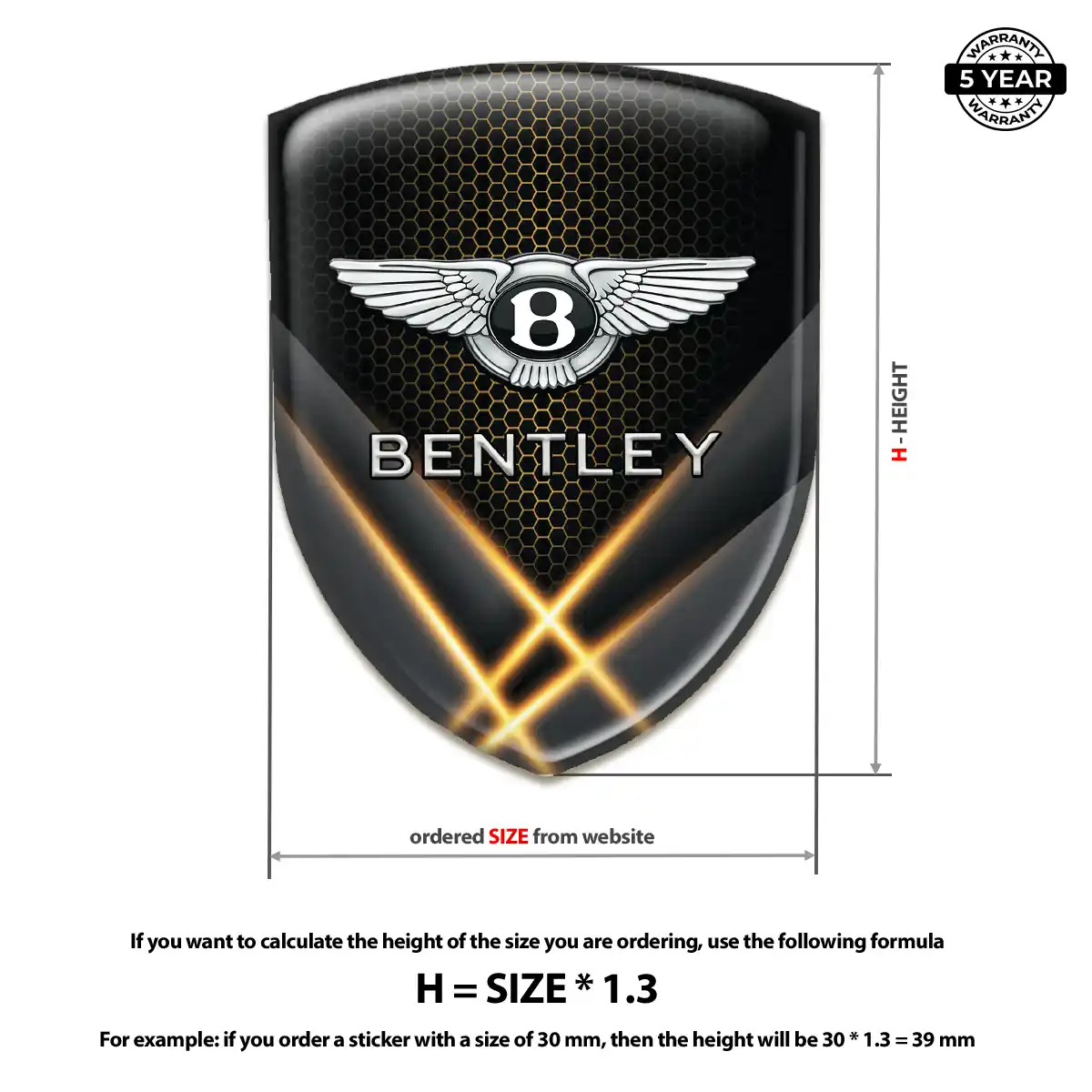 Bentley Domed Emblem Opulent Line