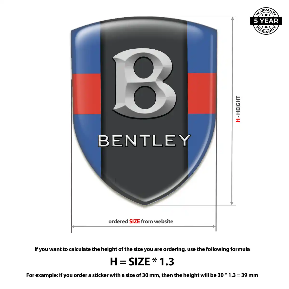 Bentley Domed Emblem Prime Quality