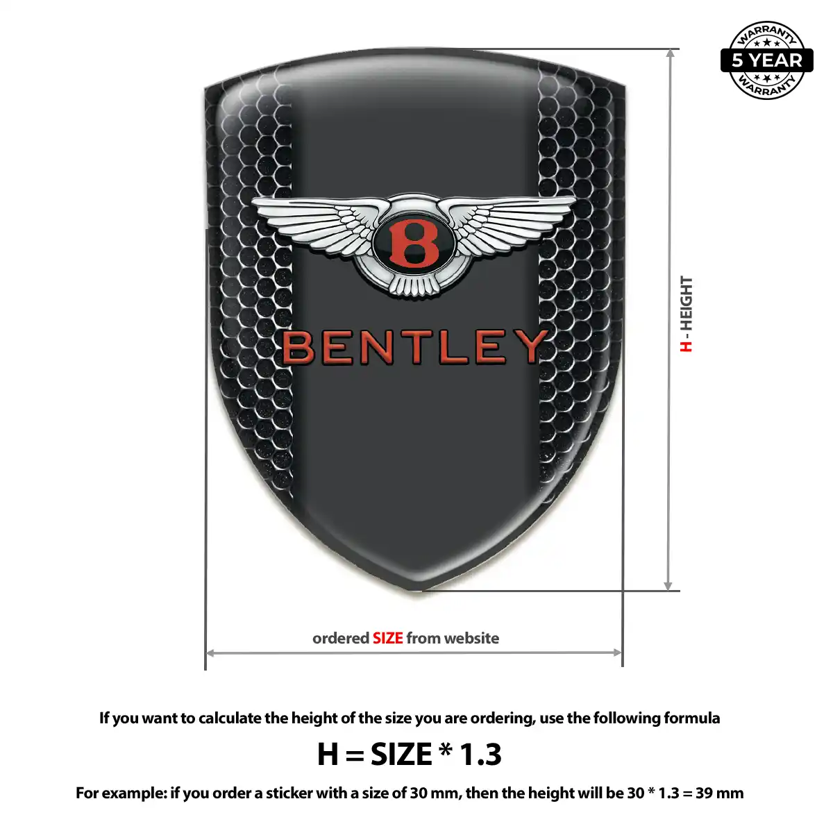 Bentley Domed Emblem Refined Design
