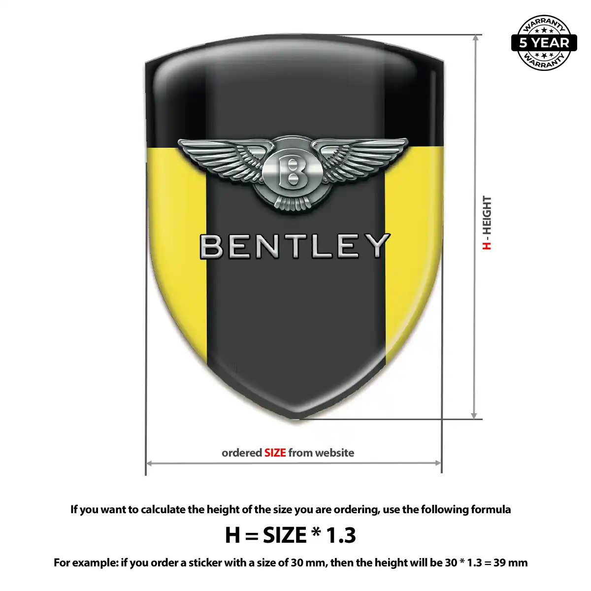 Bentley Domed Emblem Resin Luxe