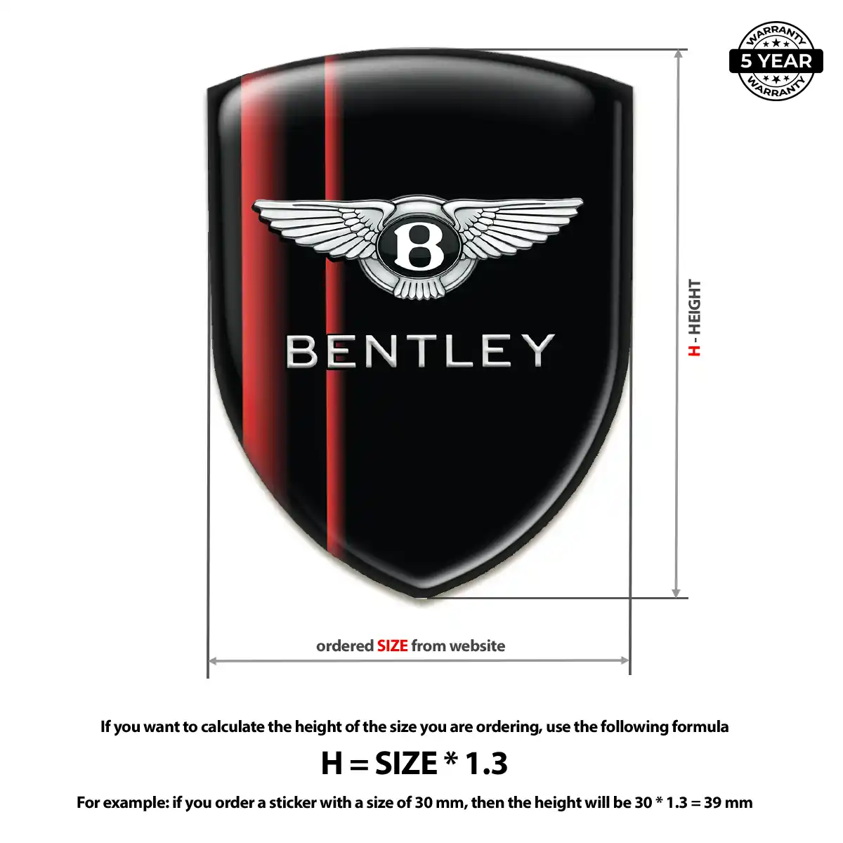Bentley Domed Logo Decal Auto Tuning