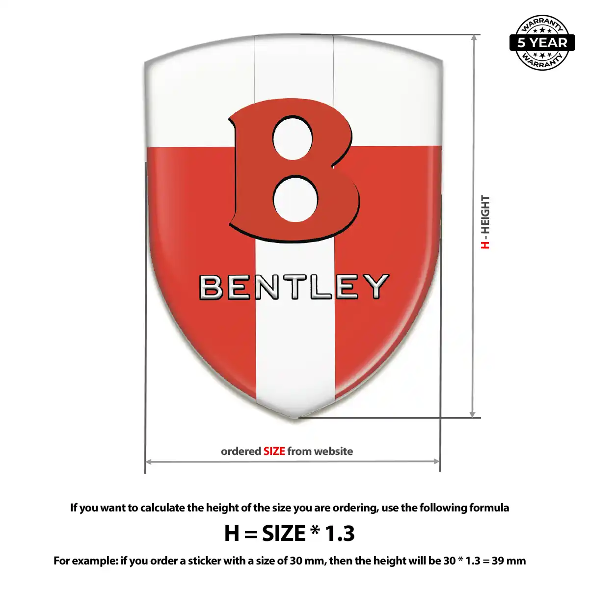 Bentley Domed Logo Decal Elite Edition