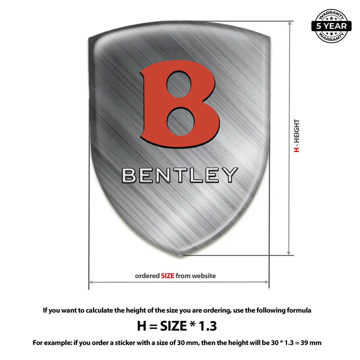 Bentley Domed Logo Decal Exterior Luxe