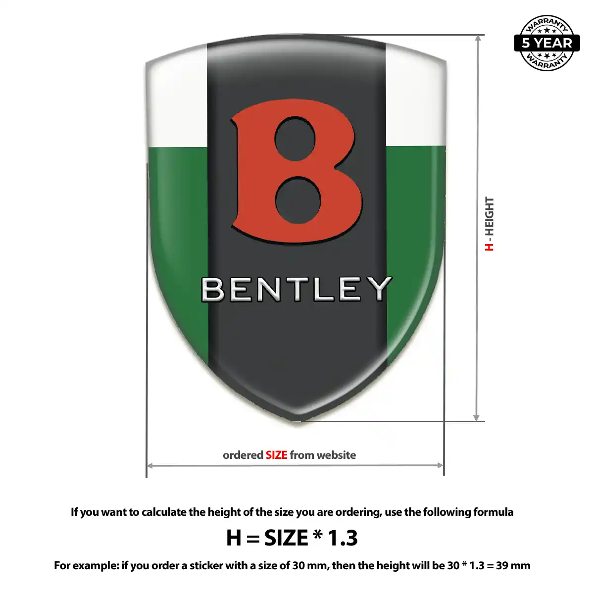 Bentley Domed Logo Decal Interior Elegance