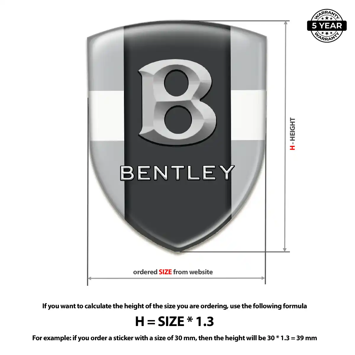Bentley Domed Logo Decal Interior Luxe