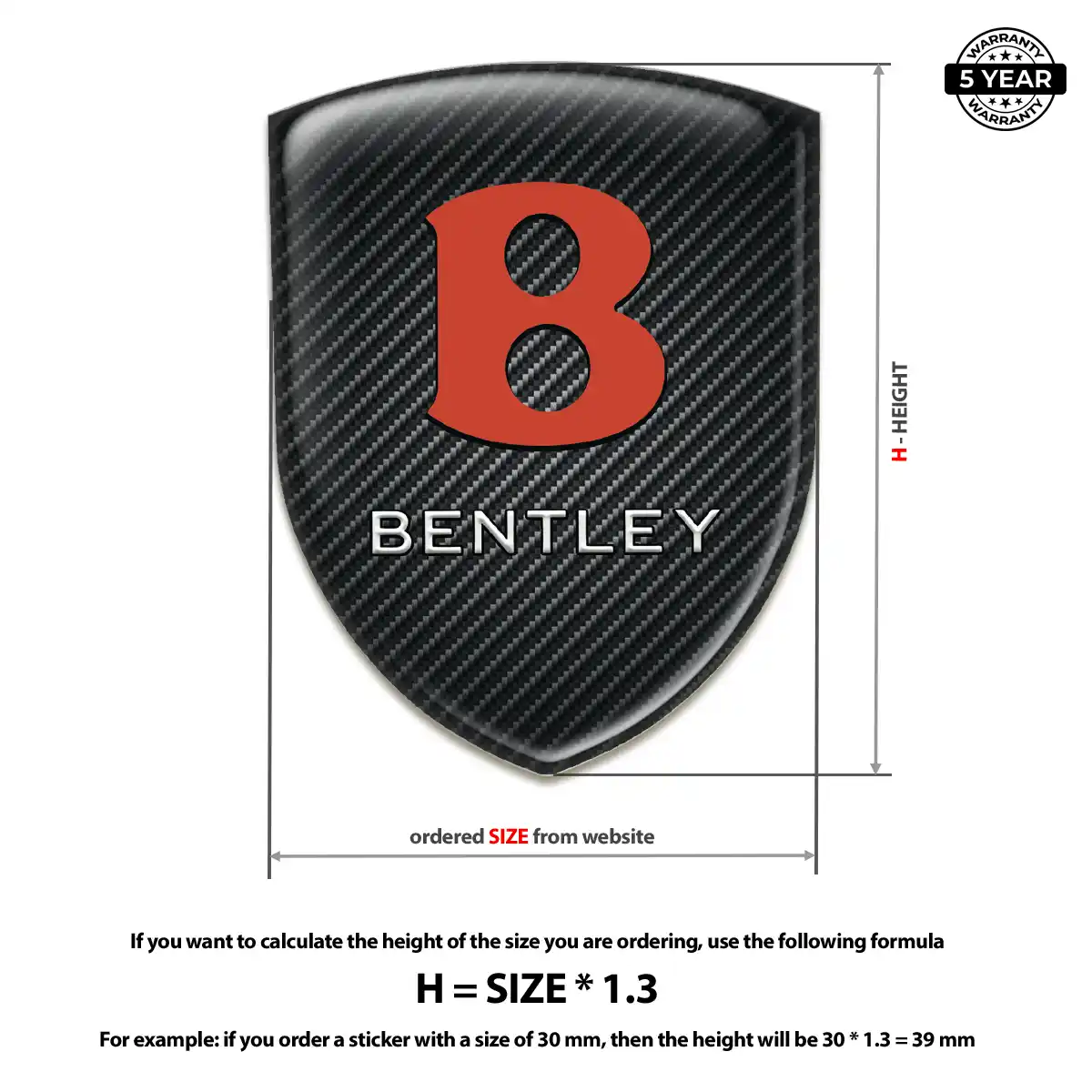 Bentley Domed Logo Decal Noble Edition