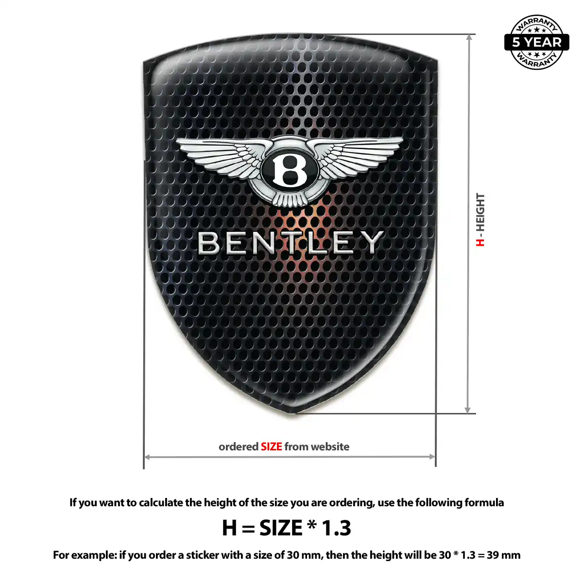Bentley Domed Logo Decal Refined Design