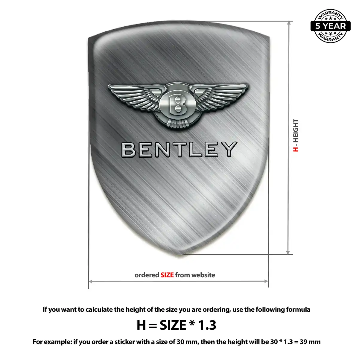 Bentley Domed Logo Decal Signature Grade