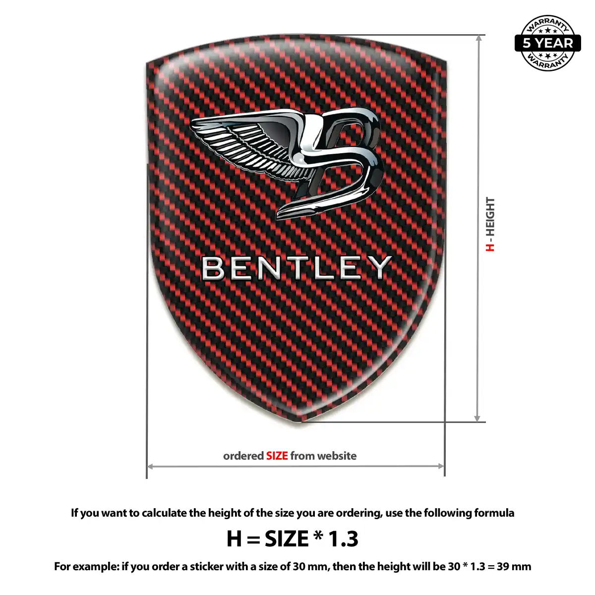 Bentley Domed Logo Decal Sleek Style