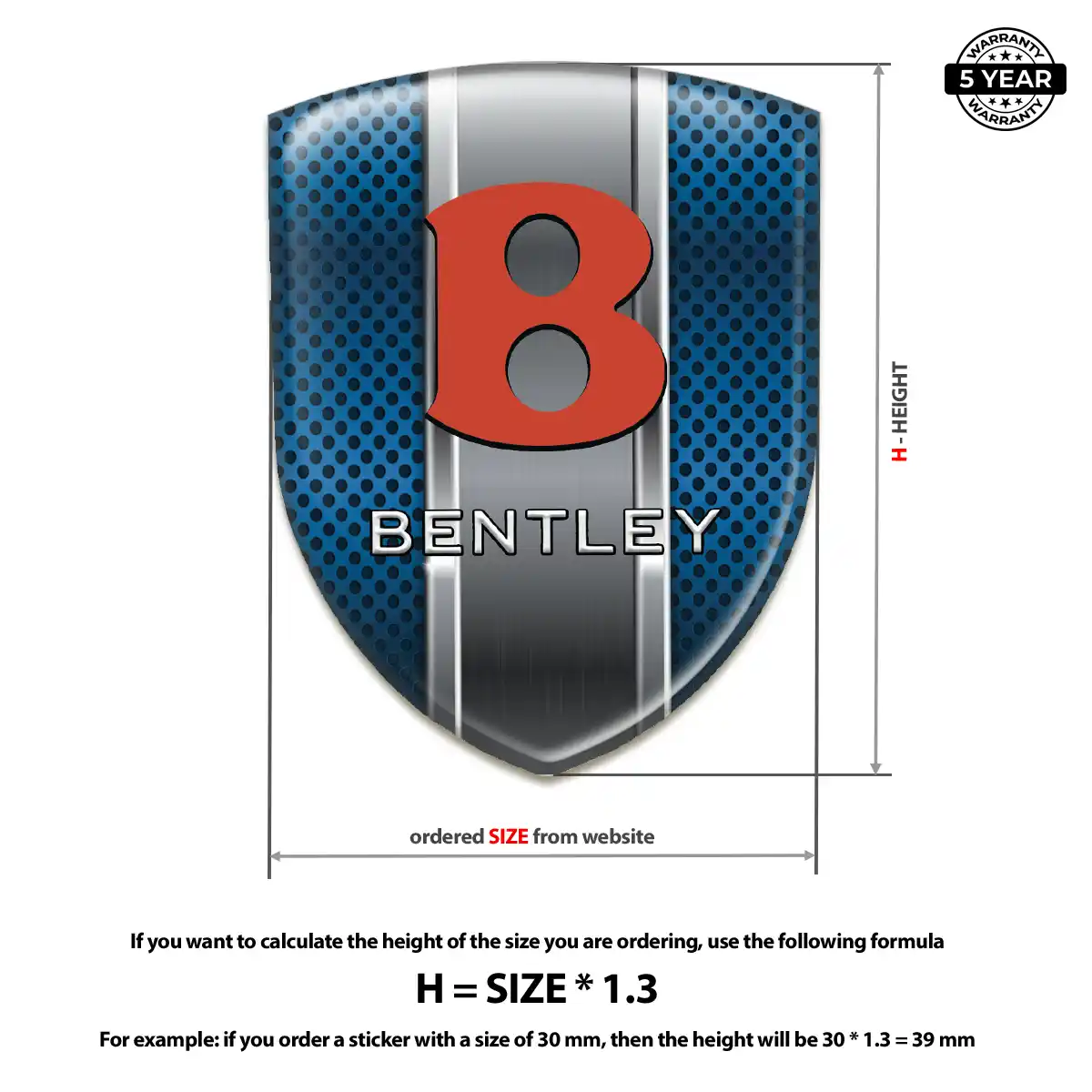 Bentley Domed Logo Decal Street Tuning