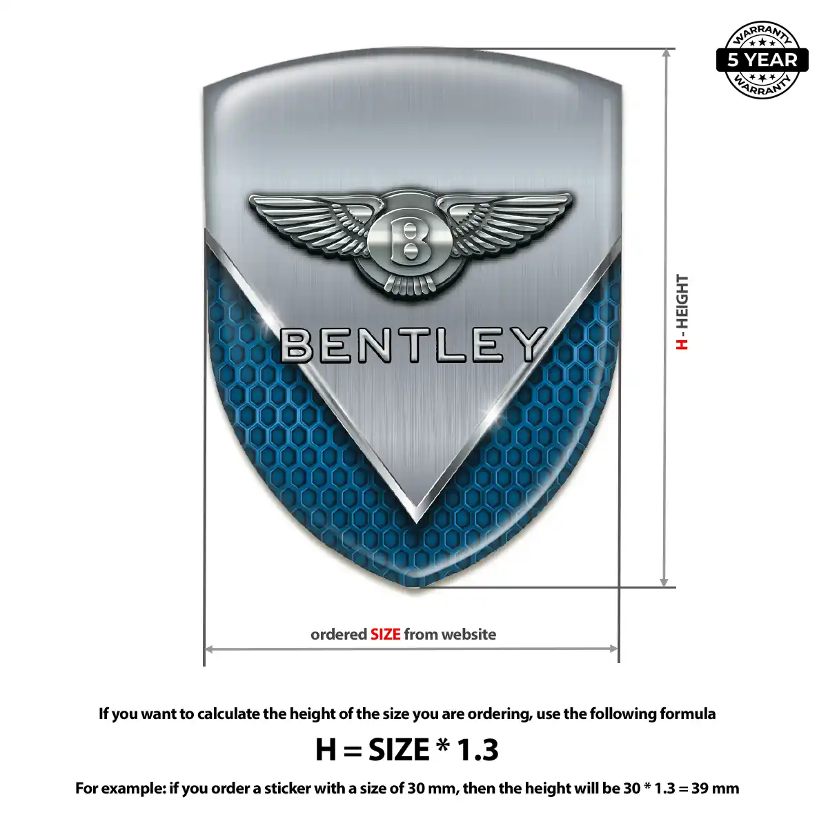 Bentley Domed Logo Decal Superior Craft