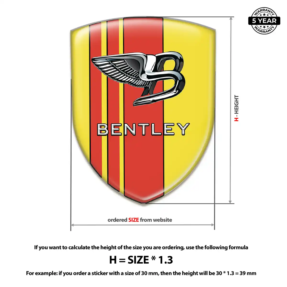 Bentley Domed Logo Sticker Cabin Style
