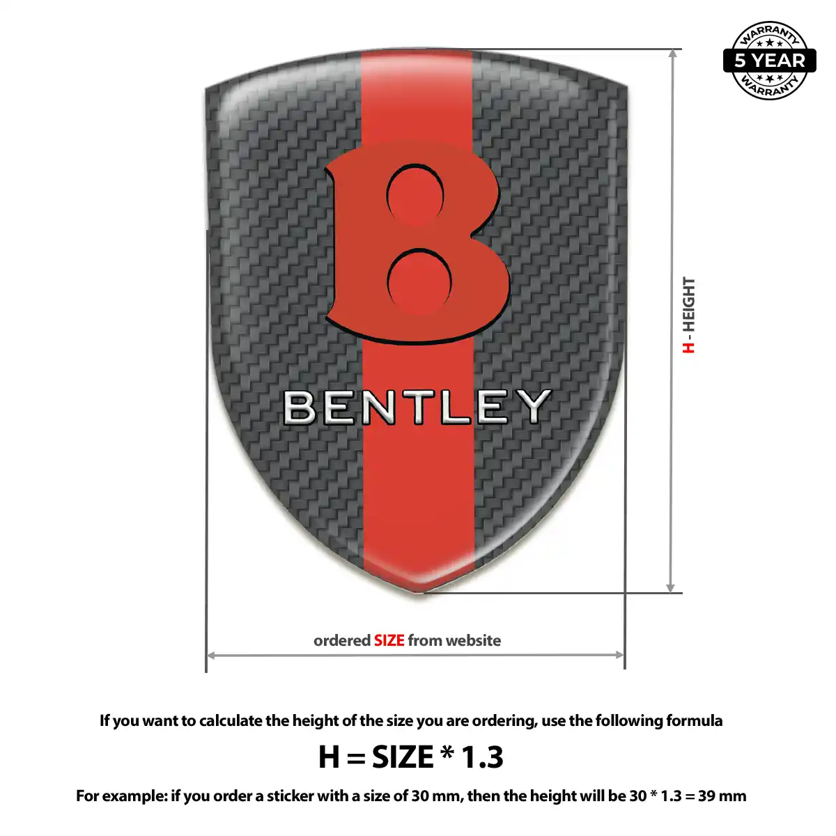 Bentley Domed Logo Sticker Deluxe Edition