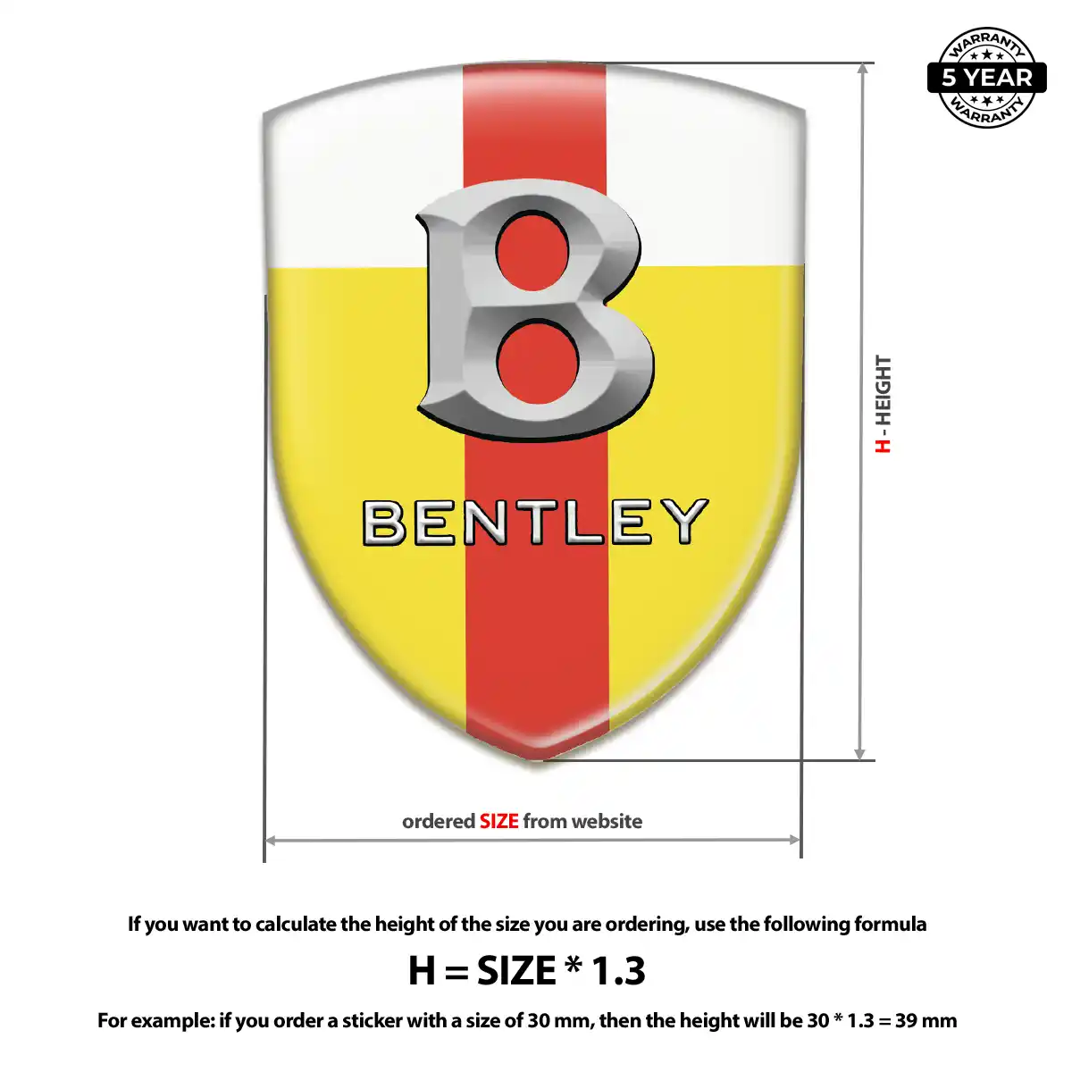 Bentley Domed Logo Sticker Elite Edition