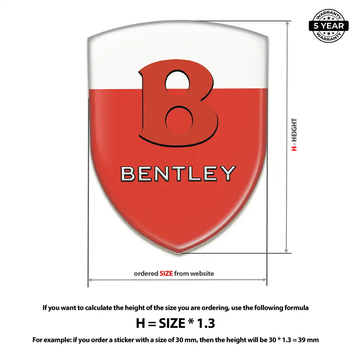 Bentley Domed Logo Sticker Elite Finish