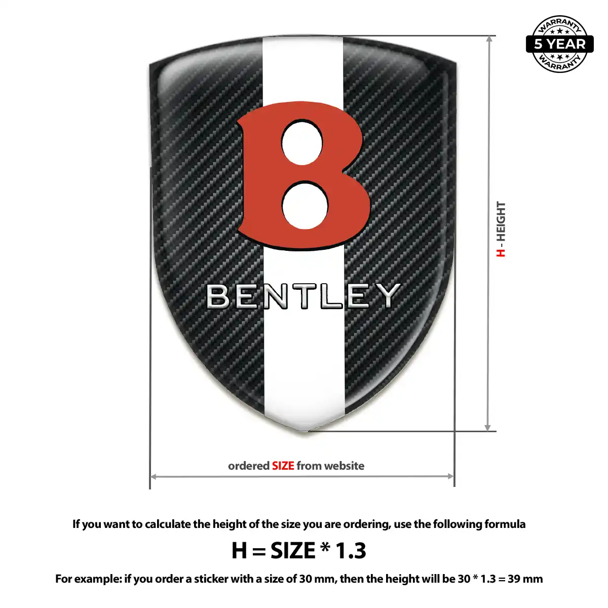 Bentley Domed Logo Sticker Exclusive Series