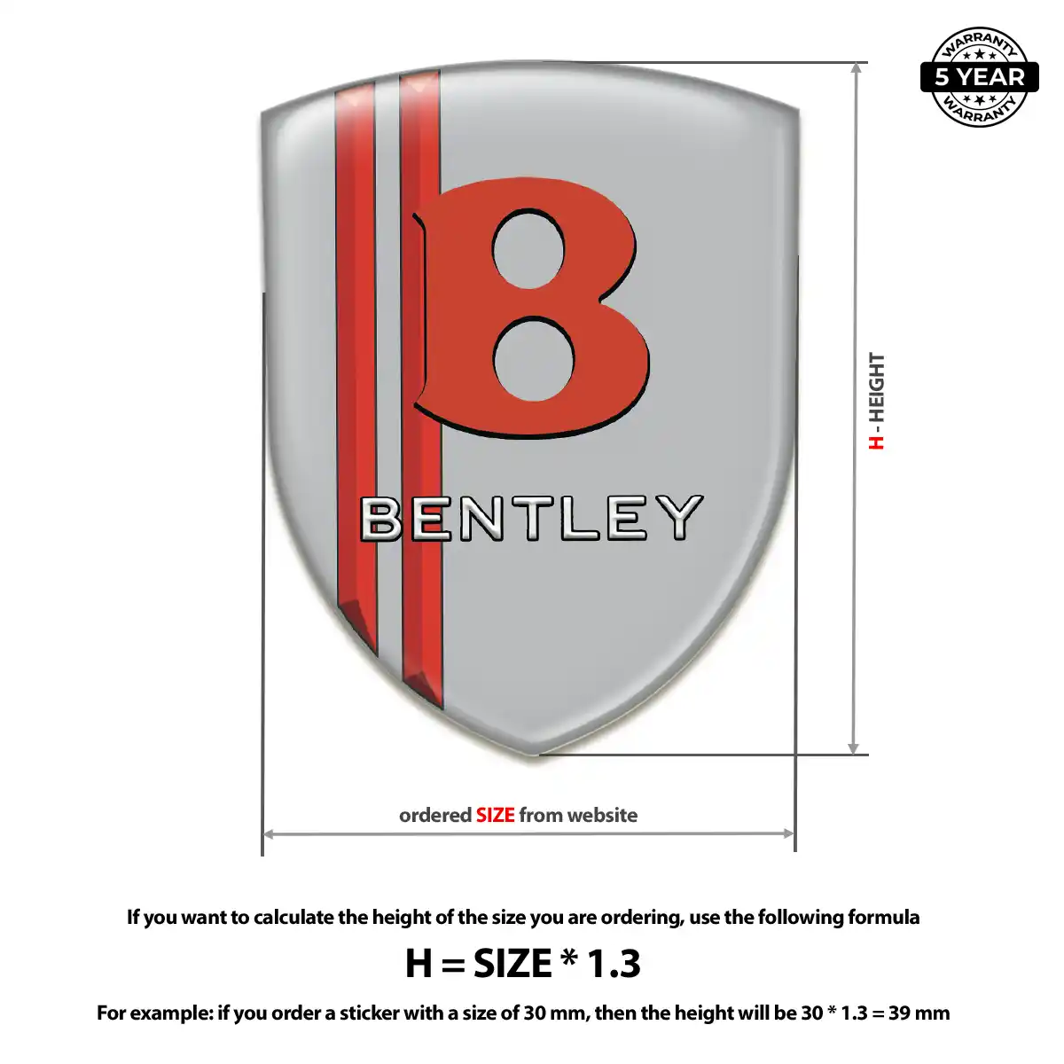 Bentley Domed Logo Sticker Exterior Luxe